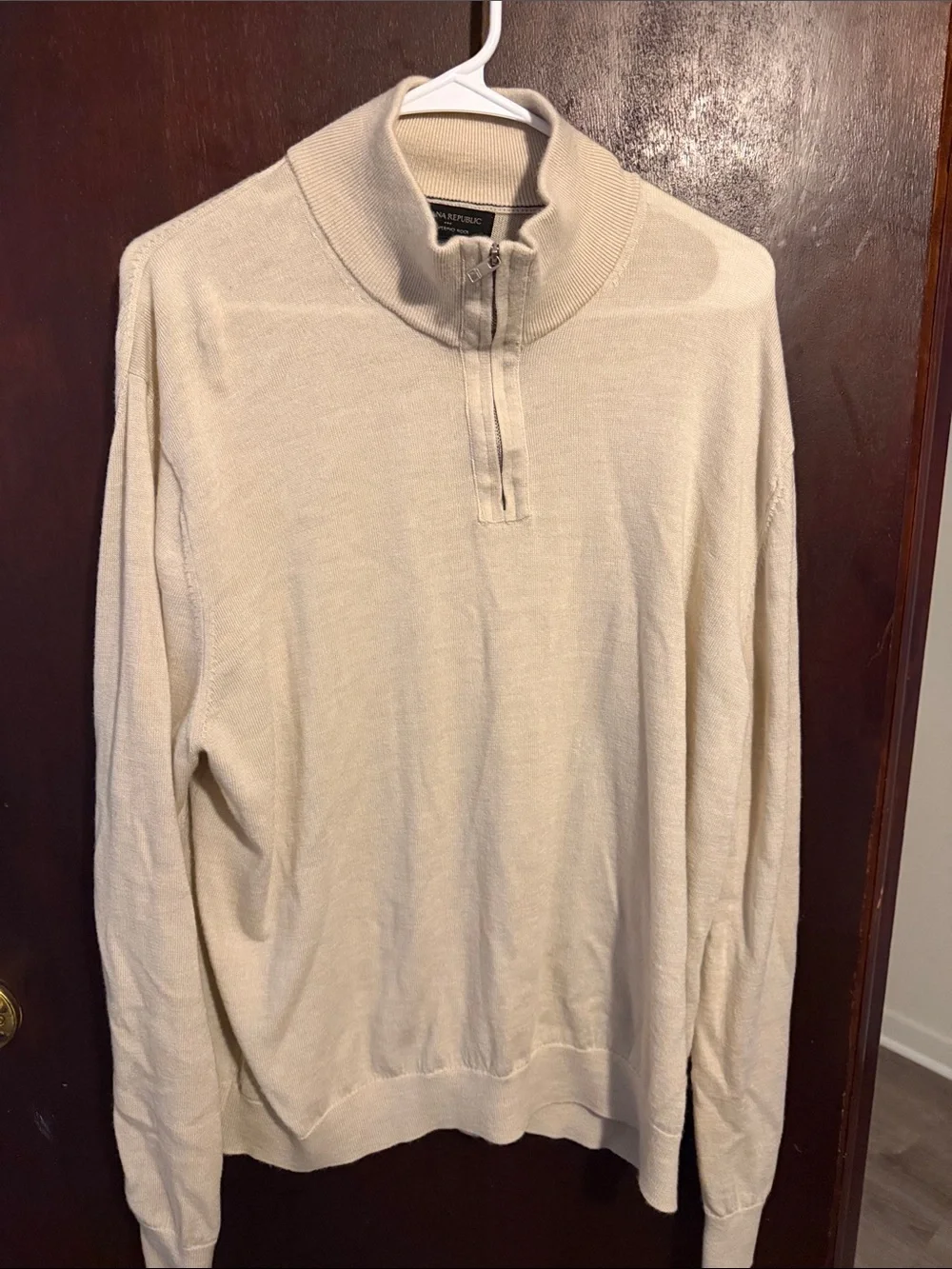 Banana Republic Cream Half-Zip Sweater